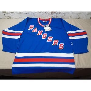 Vintage 90s NHL Starter New York Rangers Stitched NWT Jersey Blue Size Large